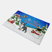 Merry kerst Boston Terrier Deurmat (Schuin)