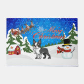 Merry kerst Boston Terrier Deurmat (Voorkant)