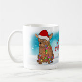 Merry kerst Boston Terrier Santa Hat Hondenliefheb Koffiemok (Links)