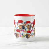 Merry kerst Boston Terrier Santa Hat Hondenliefheb Mok (Midden)