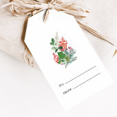 Merry kerst Botanical Cadeaulabel