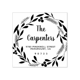 Merry kerst Botanical Garland Handschrift Rubberstempel