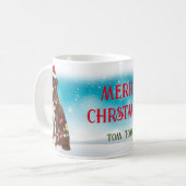 Merry kerst Boxer Hondenliefhebber Cute Koffiemok (Voorkant links)