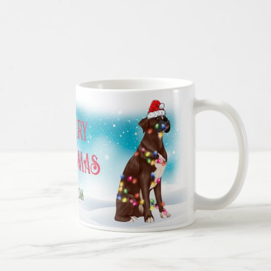 Merry kerst Boxer Hondenliefhebber Cute Koffiemok (Rechts)