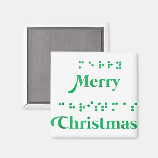 Merry kerst braille stippen, xmas topjes, vakantie magneet (Voorkant / Achterkant)