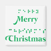 Merry kerst braille stippen, xmas topjes, vakantie magneet (Voorkant)