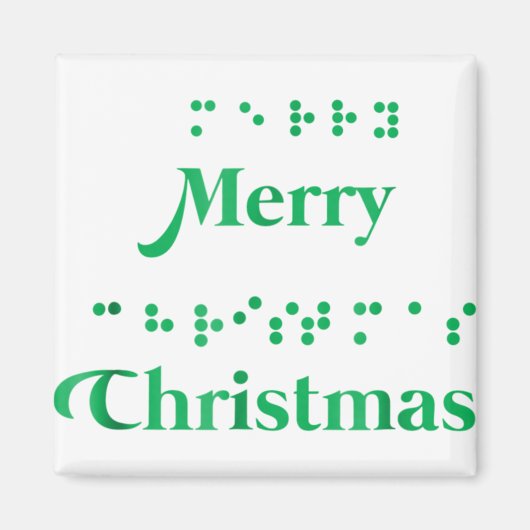 Merry kerst braille stippen, xmas topjes, vakantie magneet (Voorkant)