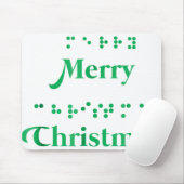 Merry kerst braille stippen, xmas topjes, vakantie muismat (Met muis)