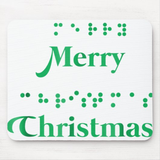 Merry kerst braille stippen, xmas topjes, vakantie muismat (Voorkant)