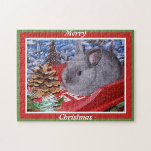 Merry kerst Bunny Legpuzzel