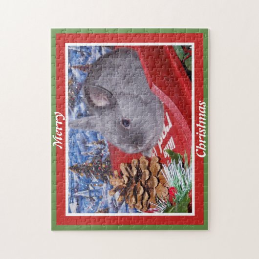 Merry kerst Bunny Legpuzzel (Verticaal)