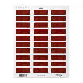 Merry kerst Burgundy Red Gold Return-adres Etiket (Full Sheet)