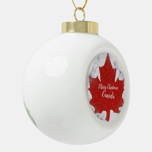 Merry kerst Canada Keramische Bal Ornament (Links)