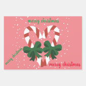 Merry kerst Candycane Heart Inpakpapier Vel (Voorkant 2)