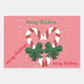 Merry kerst Candycane Heart Inpakpapier Vel (Voorkant 3)