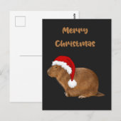 Merry kerst Capybara Briefkaart (Voorkant / Achterkant)