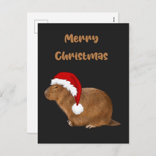 Merry kerst Capybara Feestdagenkaart (Voorkant / Achterkant)