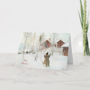 Merry kerst Carl Larsson Art Feestdagen Kaart