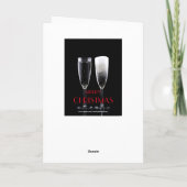 Merry kerst Champagne Flute Glasses Cheers Feestdagen Kaart (Achterkant)