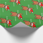 Merry kerst Chihuahua Cadeaupapier (Hoek)