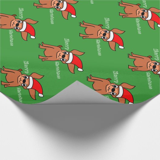 Merry kerst Chihuahua Cadeaupapier (Hoek)