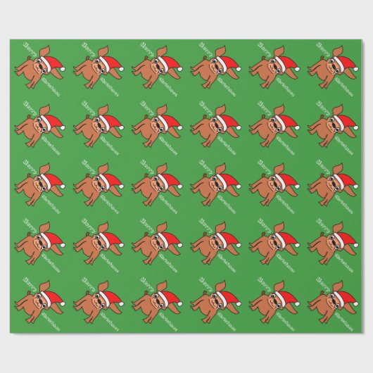 Merry kerst Chihuahua Cadeaupapier (Vlak)