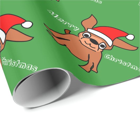 Merry kerst Chihuahua Cadeaupapier (Rol Hoek)