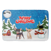 Merry kerst Chihuahuas Badmat (Voorkant)