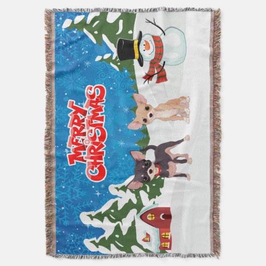 Merry kerst Chihuahuas Deken (Voorkant Verticaal)