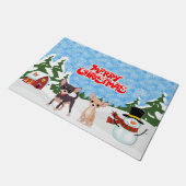 Merry kerst Chihuahuas Deurmat (Schuin)