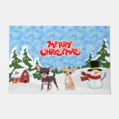 Merry kerst Chihuahuas Deurmat (Voorkant)