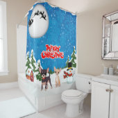 Merry kerst Chihuahuas Douchegordijn