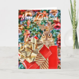 Merry kerst Chipmunk Card Feestdagen Kaart