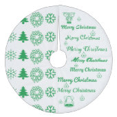 Merry kerst Collage Green Fleece Kerstboom Rok (Voorkant)