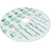Merry kerst Collage Green Fleece Kerstboom Rok (Gekanteld)
