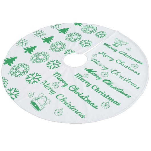 Merry kerst Collage Green Fleece Kerstboom Rok (Gekanteld)