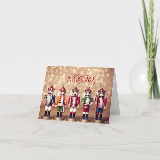 Merry kerst Colorful Nutcrackers Kaart (Voorkant)