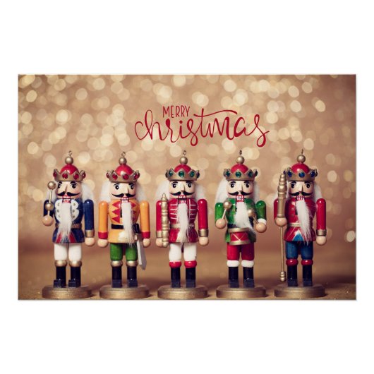 Merry kerst Colorful Nutcrackers Perfect Poster (Voorkant)