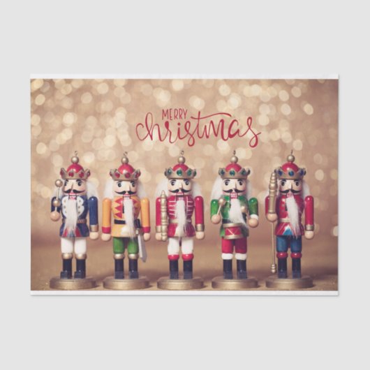 Merry kerst Colorful Nutcrackers Tissuepapier (Voorkant)