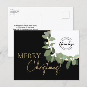 Merry kerst Company Logo Gold zwart - Aangepast Feestdagenkaart