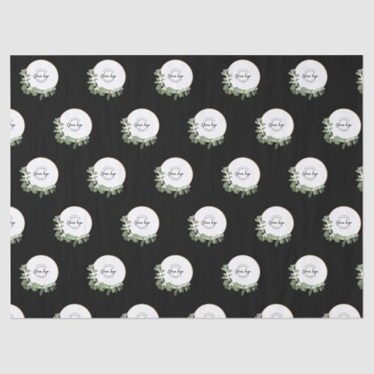 Merry kerst Company Logo Gold zwart - Aangepast Tissuepapier (Voorkant)