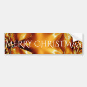 Merry kerst Copper Gold Shiny Star Bumpersticker (Voorkant)