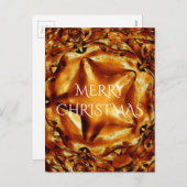 Merry kerst Copper Gold Shiny Star Feestdagenkaart (Voorkant / Achterkant)