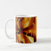 Merry kerst Copper Gold Shiny Star Koffiemok (Links)