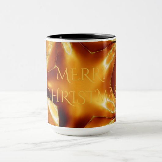 Merry kerst Copper Gold Shiny Star Mok (Midden)