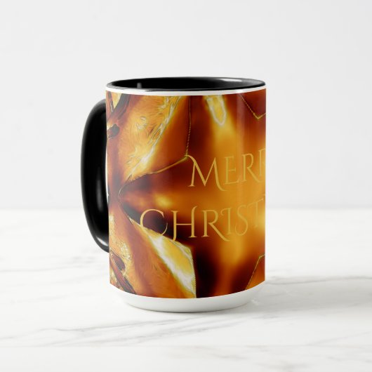 Merry kerst Copper Gold Shiny Star Mok (Voorkant links)