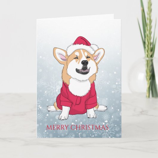 Merry kerst Corgi Feestdagen Kaart (Voorkant)