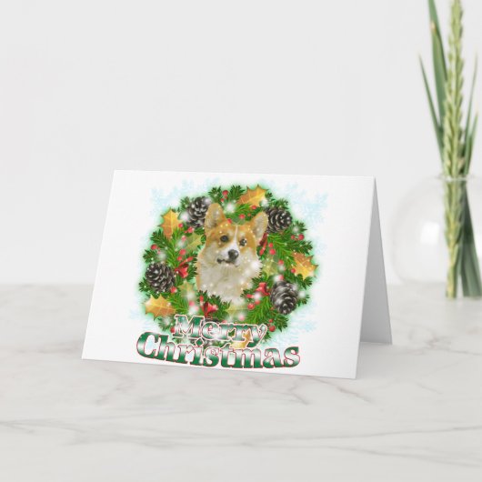 Merry kerst Corgi Feestdagen Kaart (Voorkant)