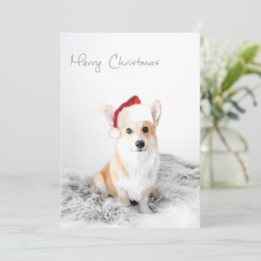 Merry kerst Corgi Feestdagenkaart (Staand voorkant)