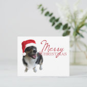 Merry kerst Corgi Santa Feestdagenkaart (Staand voorkant)